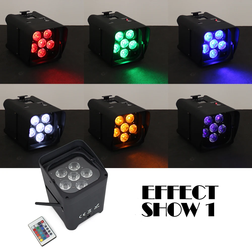 8 шт./лот дискотека вечерние сценические DMX512 rgbw 6в1 беспроводной на батарейках par
