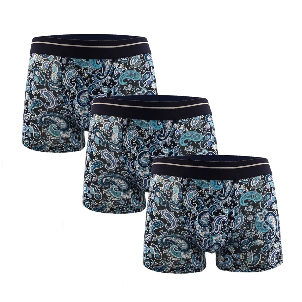 Очаровательные богемные хлопковые мужские трусы боксеры с принтом мечты черные