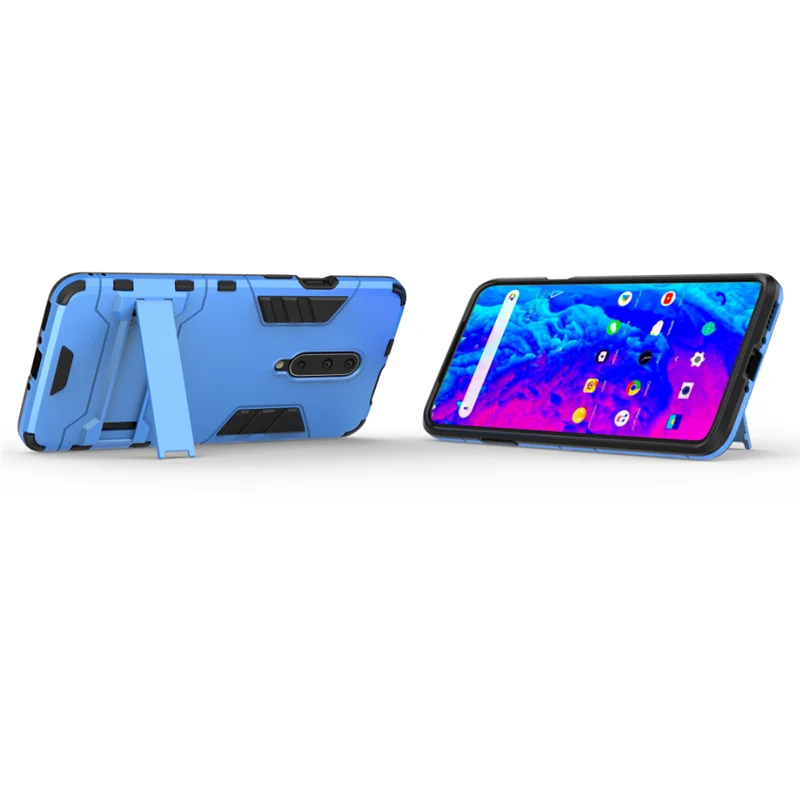 Case For Oneplus 7pro One Plus 7 Pro Back Cover Durable Silicone TPU+PC Kickstand Armor Shockproof Blue Phone Coque Shell | Мобильные