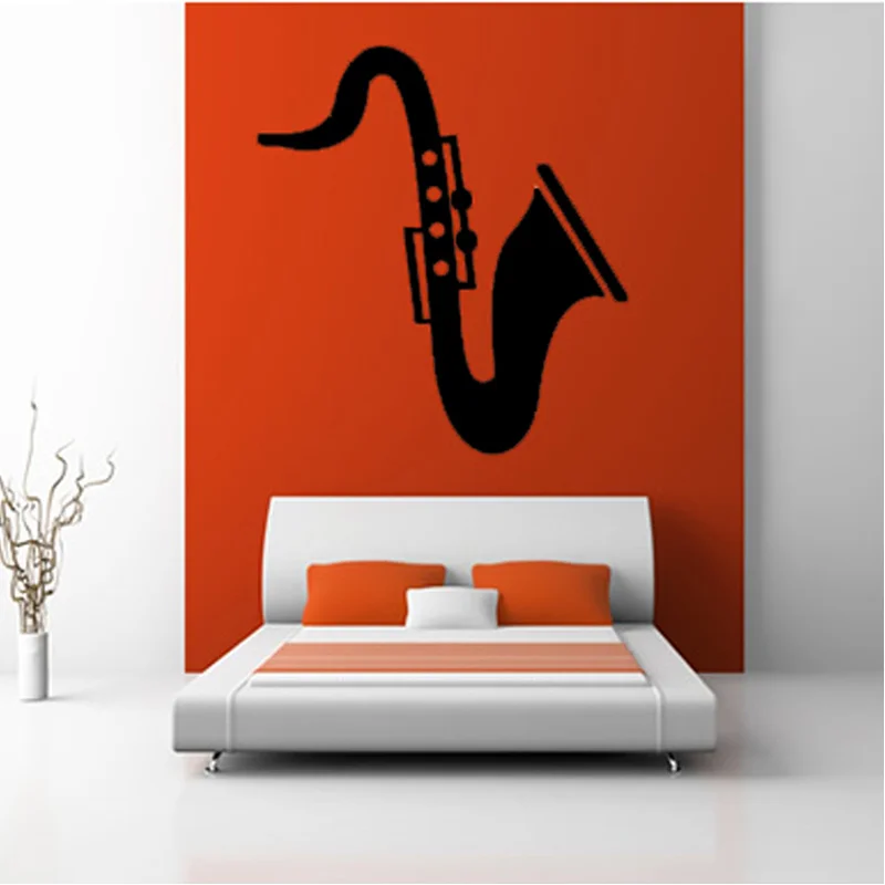 

Saxophone Wall Decals Bedroom Headboard Decorative Musical Instrument Vinyl Removable Wall Sticker