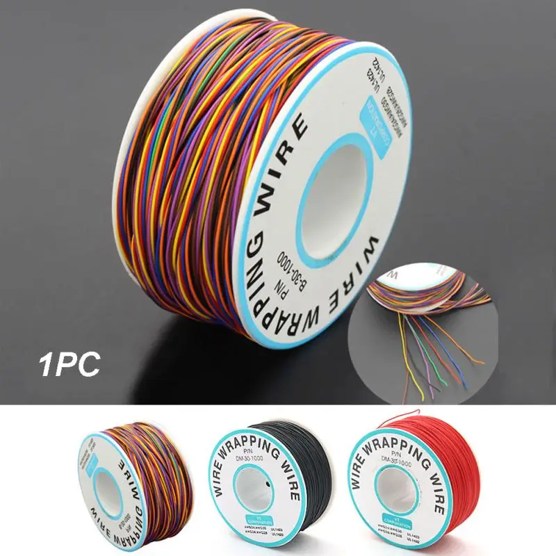 Для материнской платы ноутбука PCB припой 820 футов 30 AWG оберточная проволока 3 цвета одножильный медный кабель ПВХ изоляционный Электрический провод