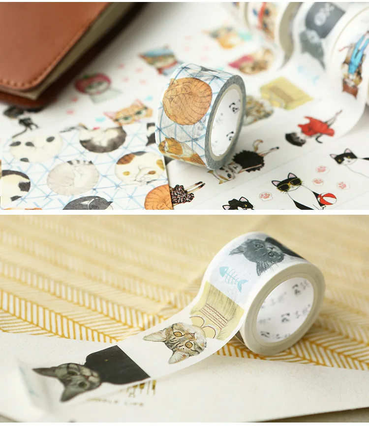 DIY Украшение скрапбукинг планировщик маскирующая васи лента rilakkuma jiataihe kawaii милый скотч с принтом "Кошка" этикетка наклейка канцелярские товары