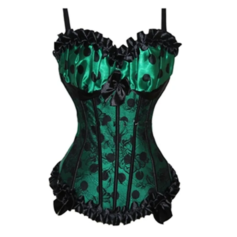 Женский корсет с бантом кружевной в горошек большие размеры|women corset|corset overbustfashion