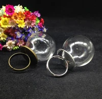 300pcs 3020mm glass dome globe classic ring setting tray set handmade glass vial ring glass bottle cover diy wedding party ring