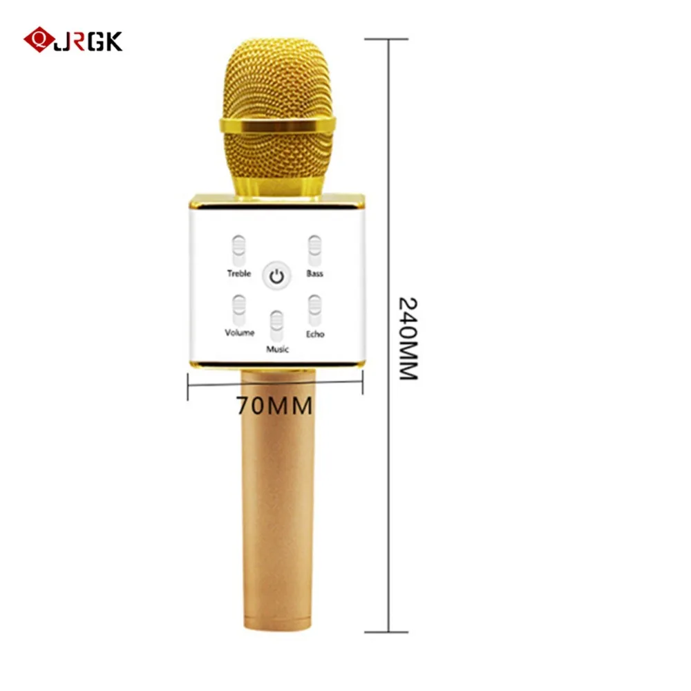 JRGK бренд Q7 Bluetooth для Iphone Android караоке микрофон беспроводной Профессиональный