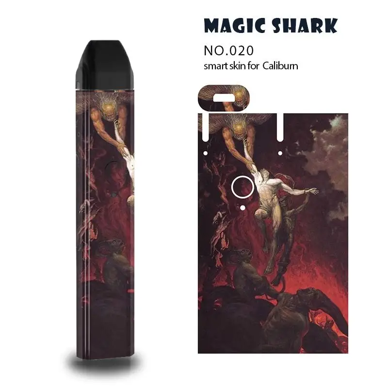 Magic Shark Новая мода лист Dreamy Lover ударопрочный ПВХ тонкая упаковка чехол наклейка пленка для Uwell caliborn 011-020 - Цвет: 020