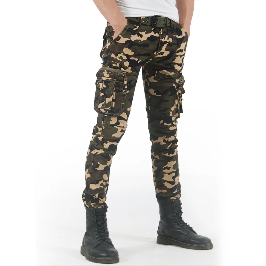 108 camo Fashion Camo Casual Military male trouser Thin Camouflage Men's Slim Spring Summer Combat Tactical Army Skinny Pencil Pant - Цвет: 108 camo