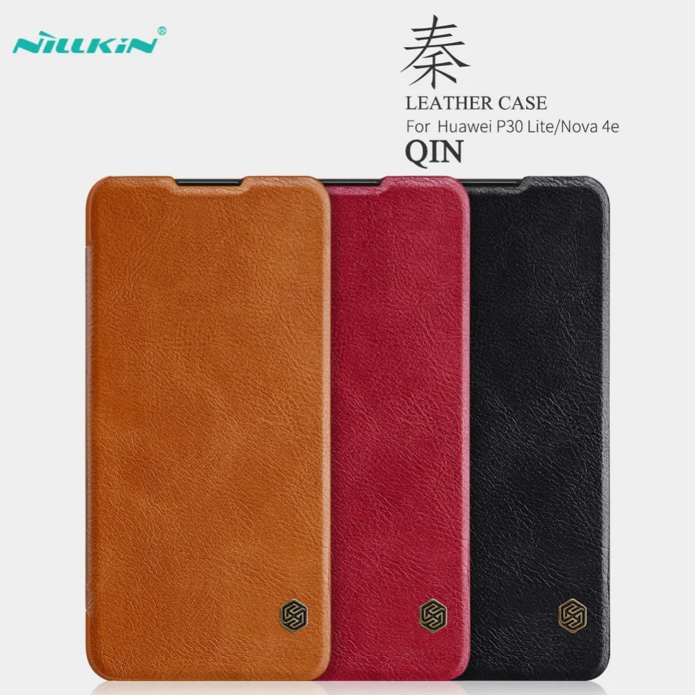 Серия NILLKIN QIN для huawei P30 Lite, чехол, винтажный флип-чехол, кошелек из искусственной кожи, PC, задняя крышка для huawei Nova 4e