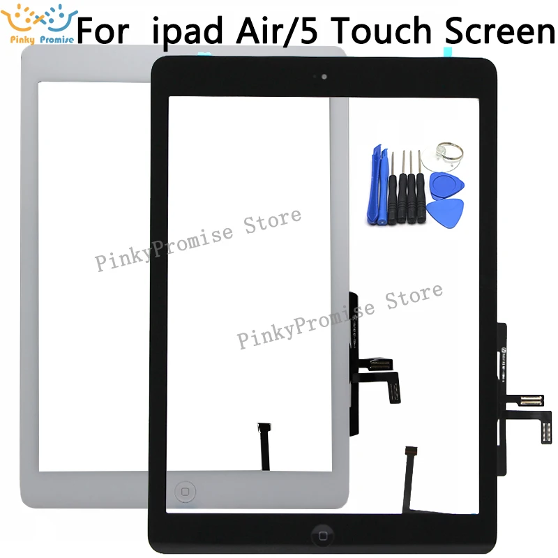 For iPad Air 1 for 5 Touch Screen Digitizer with Home Button Front Glass Display Panel Replacement A1474 A1475 A1476 | Мобильные
