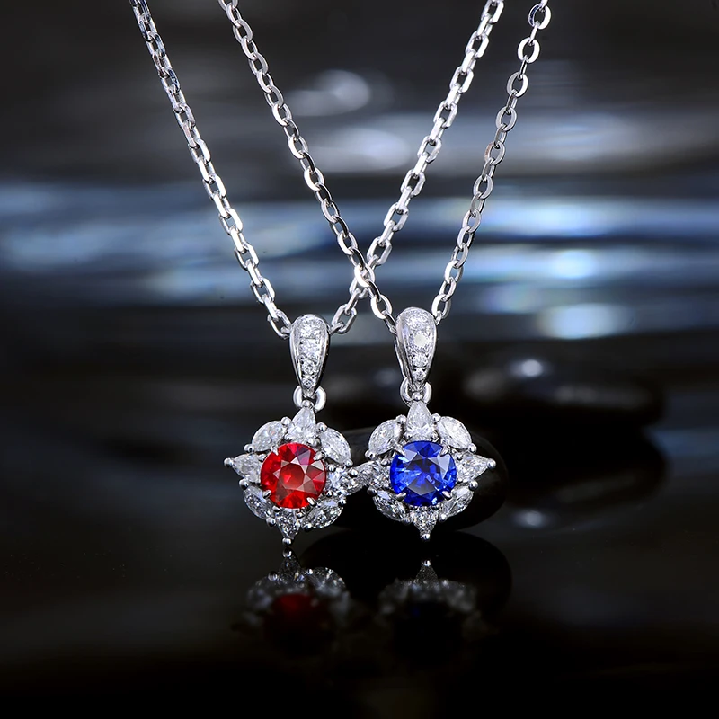 Caimao 0.36ct натуральный голубой сапфир маркиза груша бриллианты 14kt Белое Золото Изысканный кулон для женщин