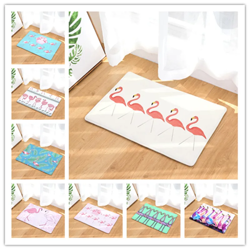 Новый домашний декор милый коврик с фламинго не скользящий кухонный ковер для