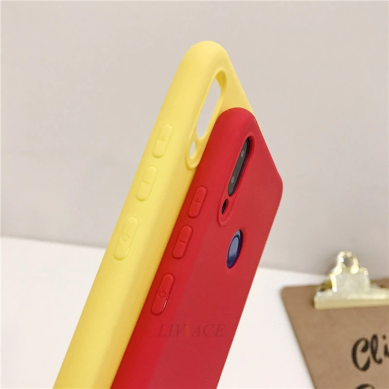 Однотонный силиконовый чехол карамельного цвета для huawei p20 lite p20lite pro p30 желтая
