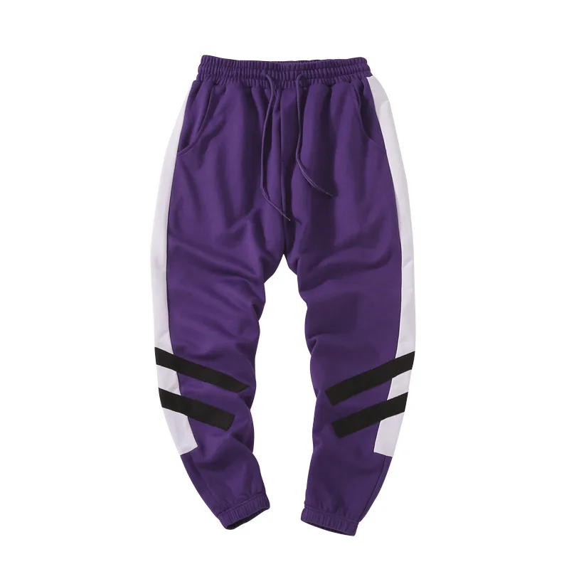 Весна 2019 новые мужские спортивные штаны в Корейскую полоску Свободные