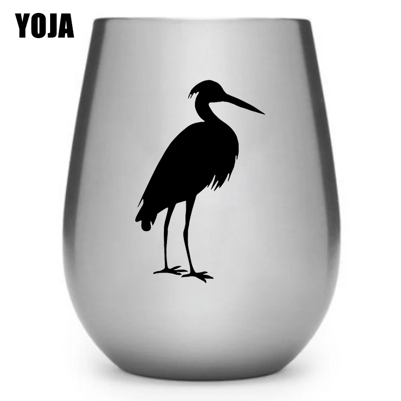 YOJA 4 4X7 см 6 шт. Heron Bird животное бокал для вина наклейка дома гостиная настенные