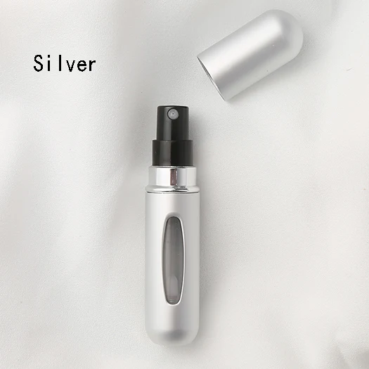 Silver 5 мл портативный мини Спрей многоразового использования флакон для духов алюминиевый флакон с распылителем дорожный контейнер флакон для духов - Color: Silver