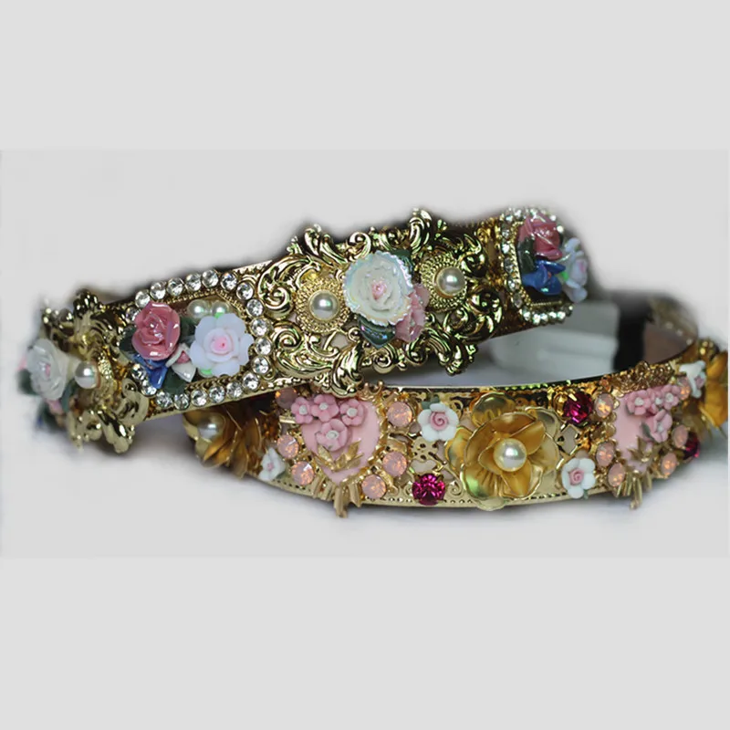 Новое винтажное роскошное керамическое украшение для волос в стиле барокко с