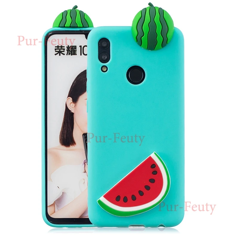 R Чехол для huawei P Smart POT LX1 LX1AF LX3 милый 3D мороженое Единорог панда кактус фрукты мягкий Силиконовый ТПУ для Honor 10 Lite - Цвет: R