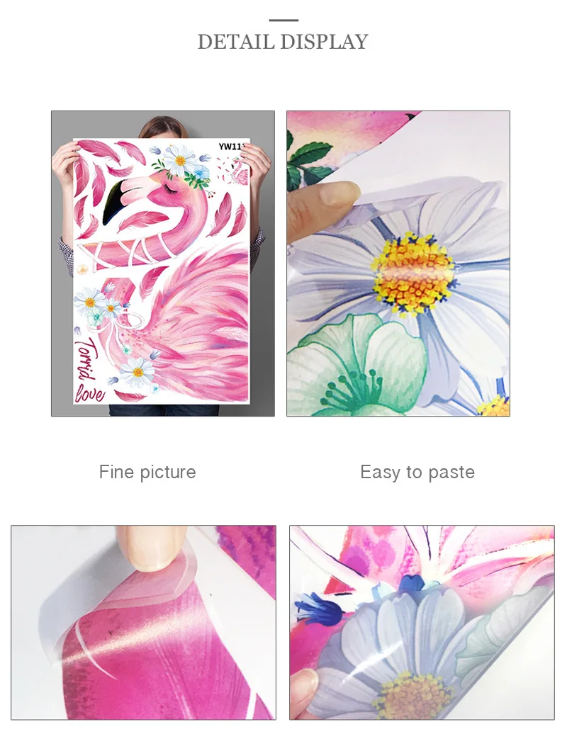

Pink Romantic Flamingo Wall Sticker Kids Room Decoration Bedroom Decor Wall Stickers For Kids Rooms Home Decoration