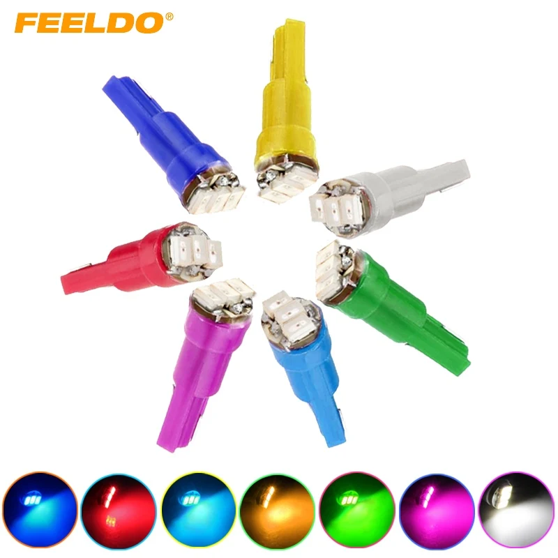 FEELDO 50 шт. T5 1206 3 SMD 0 1 Вт приборной панели автомобиля боковые светодиодные лампы 12 В