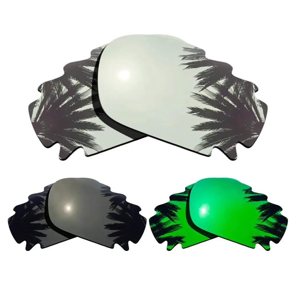 Silver-Black-Green Поляризованные зеркальные покрытие Сменные линзы для-Oakley Jawbone вентилируемый рамка мульти-Цвета - Цвет линз: Silver-Black-Green