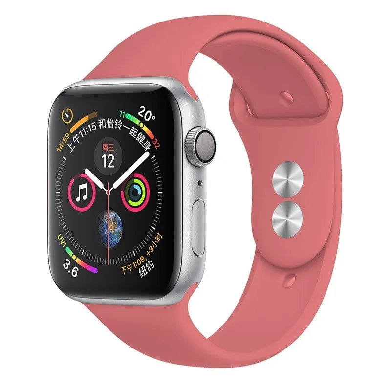 20 Coral red Ремешок для apple watch Группа apple watch 4 3 iwatch Группа 42 мм 38 мм 44 мм 40 мм pulseira correa Браслет Смарт часы аксессуары петля - Цвет ремешка: 20 Coral red