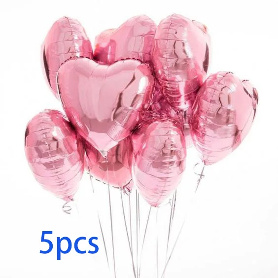 5pcs 18inch pink Розовые белые воздушные шары на день рождения для девочек, детские украшения на день рождения, шары, прозрачный воздушный шар "Конфетти", Свадебный декор для детского душа - Цвет: 5pcs 18inch pink