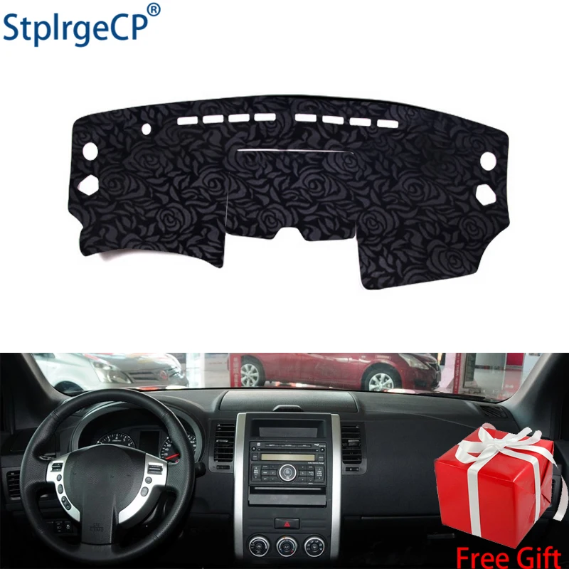 Нескользящий автомобильный коврик для приборной панели с розовым рисунком