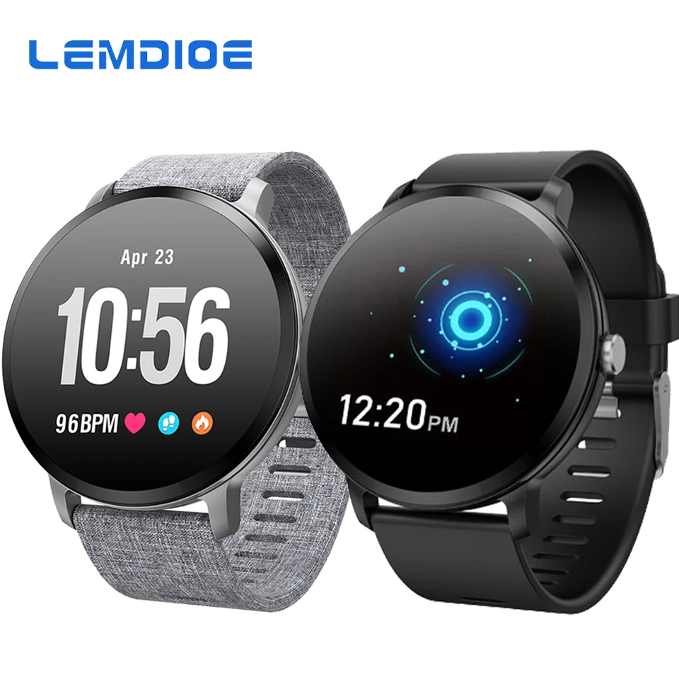 LEMDIOE V11 Smartwatch Для мужчин женщин 1 3 дюймов закаленное Стекло Экран IP67