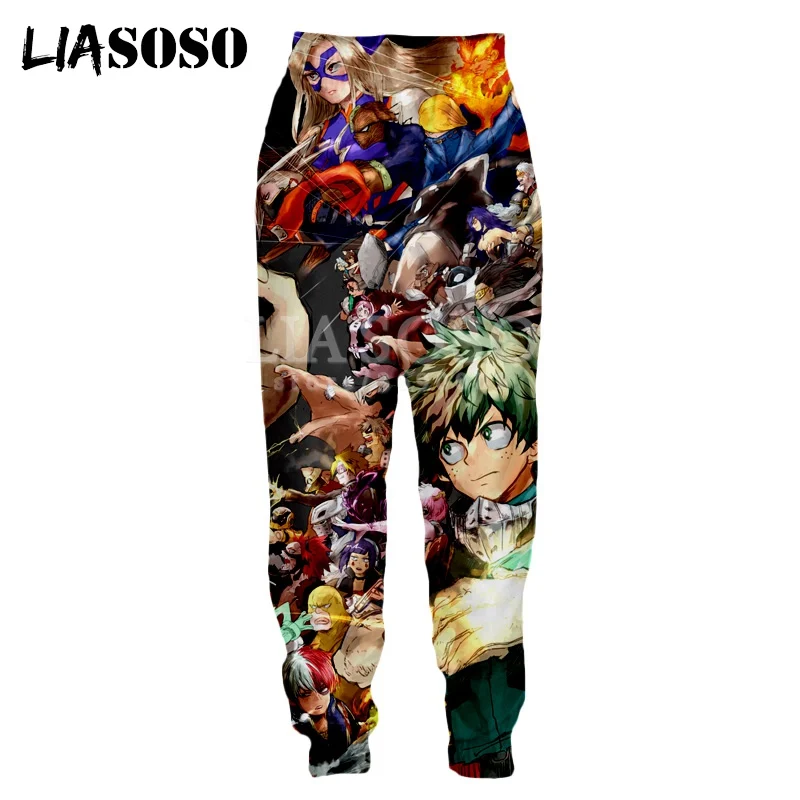 LIASOSO, новинка, 3d принт, унисекс, для мужчин и женщин, спортивные штаны, Boku no Hero Academy, повседневные спортивные штаны, джоггеры, мой герой Academy, брюки X0731