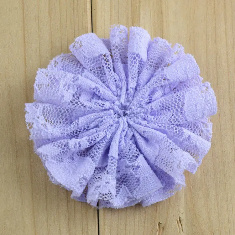 100 шт./лот Новые товары 3 дюйма искусственные однотонные кружевные цветы с плоской