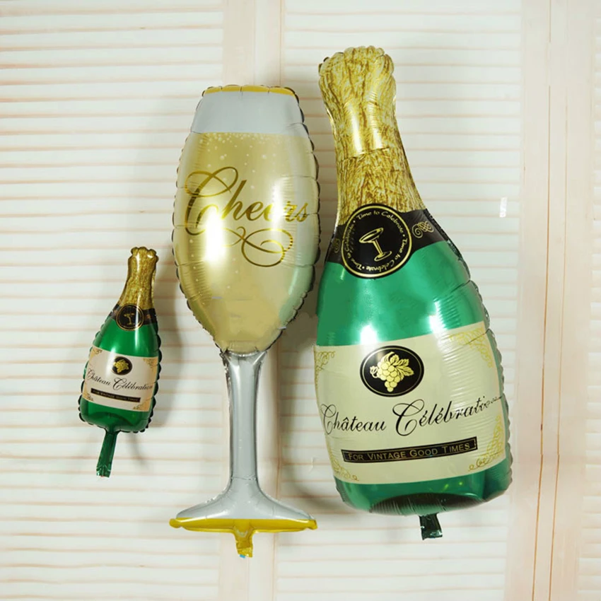 Бокал для шампанского из алюминиевой фольги Воздушные шары на день рождения
