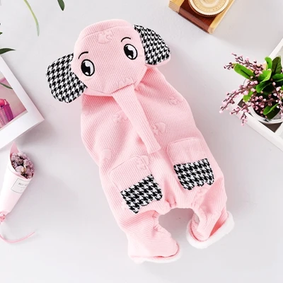 Pink Зеленый розовый комбинезон для собак в клетку, Размеры S XL XXL, утепленное теплое зимнее пальто, одежда, спортивный костюм с капюшоном, Прямая поставка, питбуль - Цвет: Pink