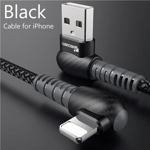Black for iphone TIEGEM USB кабель для iPhone X XS MAX XR 8 7 6 5 6s S usb type C кабель зарядное устройство Micro USB кабель кабели для мобильных телефонов - Цвет: Black for iphone