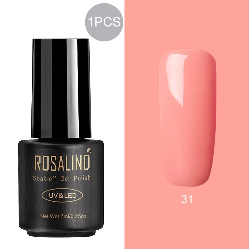 RA31 ROSALIND 7 мл Гель-лак для ногтей Набор для маникюра замочить белый праймер Полупостоянный УФ гель Гибридный лак - Цвет: RA31
