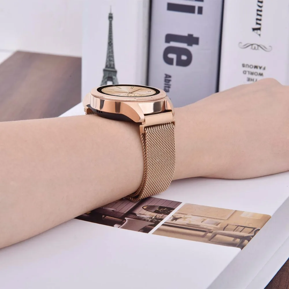 Миланский ремешок для часов 18 мм/20 мм/22 мм для samsung Galaxy Watch Active/42/46 мм Шестерни S3 S2 Amazfit Bip huawei GT 2 Сталь ремешок на запястье