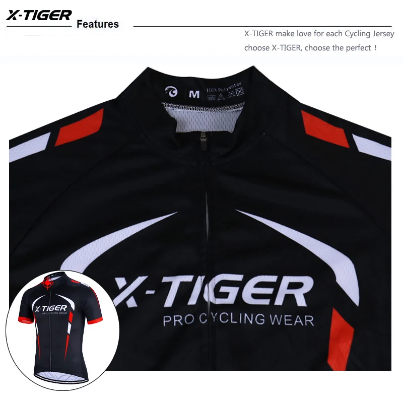 X-TIGER трикотажные изделия из полиэстера летние горный велосипедный костюм, трико одежда для велогонок Велосипедная форма