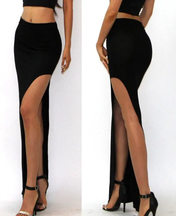 Женщины высокой талией сексуальные юбки леди длинная юбка Летняя Мода cool