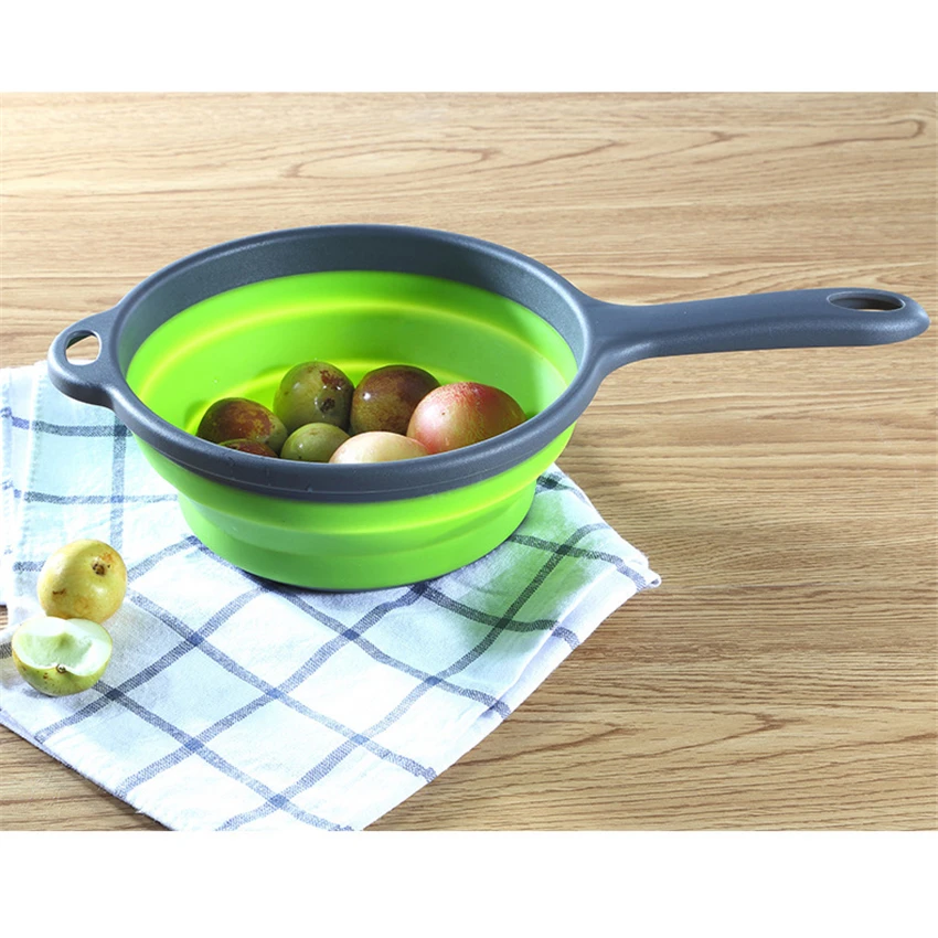 Складной силиконовый пластиковый дуршлаг сливная корзина ситечко для мытья