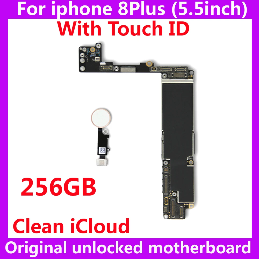 Для iphone 8 Plus Хорошая рабочая материнская плата с/NO touch ID 256GB оригинальная материнская плата для Apple A11 IOS система для iphone 8 Plus