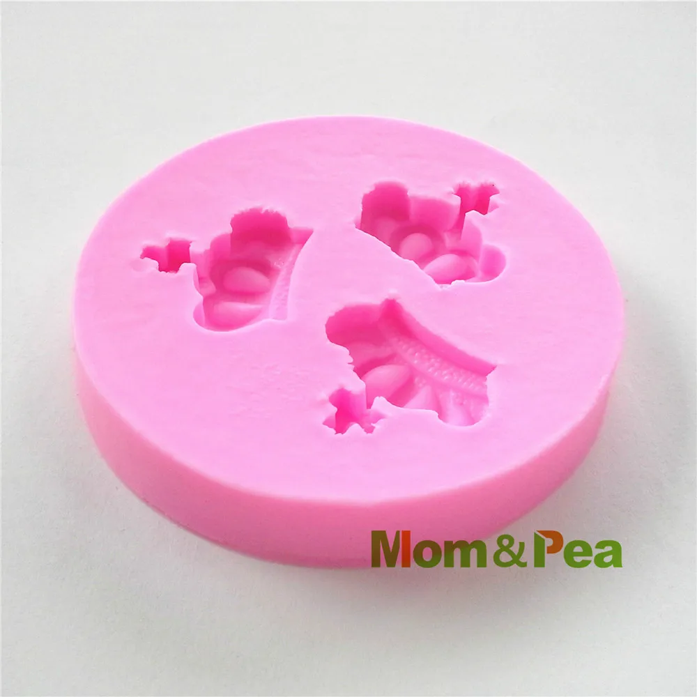 Mom & Pea 0501 Бесплатная доставка короны формы силиконовые украшения торта помадка