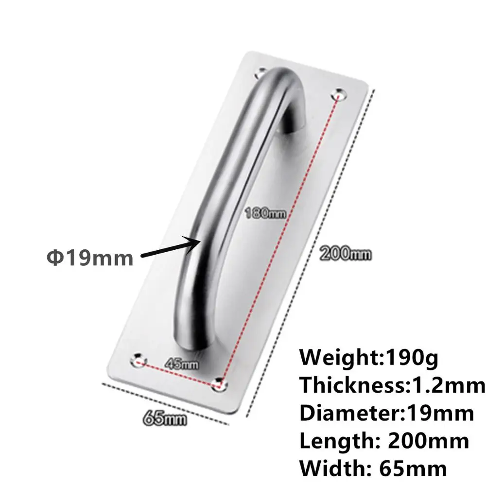 Rectangle 65mm-200mm Дверные ручки из нержавеющей стали знаки пожать handshandle деревянные двери встряхивание пуш-ап и тянуть доска своих дверной ручки - Цвет: Rectangle 65mm-200mm