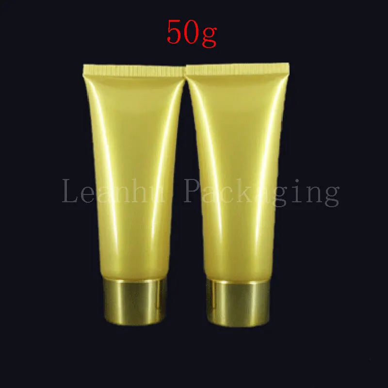 

Оптовая продажа 50 мл Золотой косметический пластиковый шланг, Очищающий крем/Крем для рук контейнер для упаковки косметики (100 шт./лот)