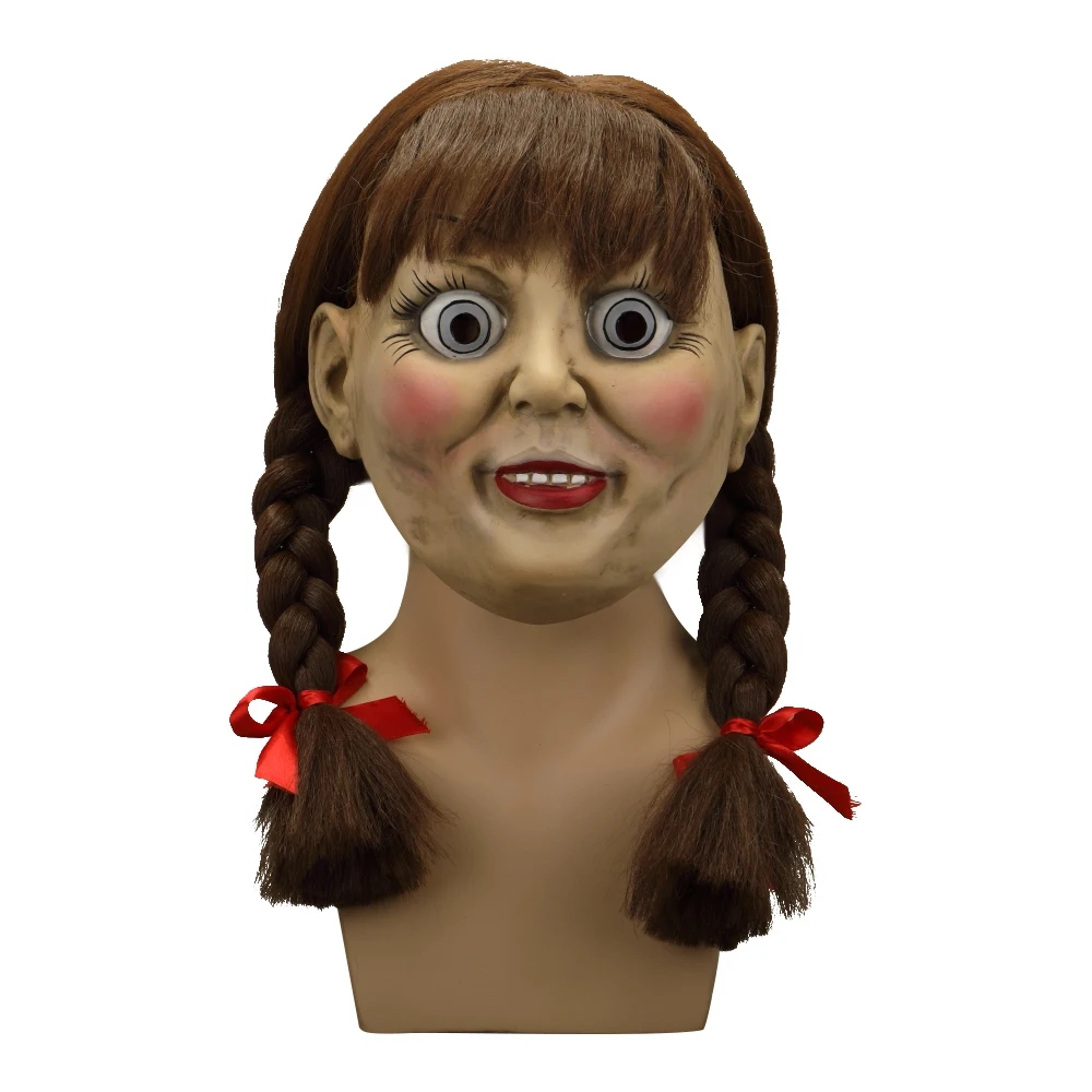 2019 латексная маска Conjuring Annabelle Косплей Хэллоуин страшный фильм для взрослых
