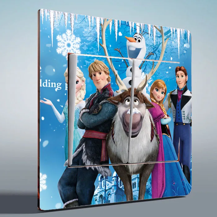 1 шт. выключатель света наклейки принцесс Анны и Эльзы стены стикеры прекрасный