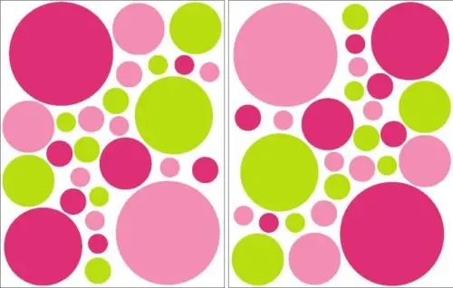 54 PINKS & GREENS в горошек Наклейка на стену для девочек 22inx38in|wall decals stickers|decal stickergirl wall