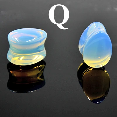 Q BOG-PAIR Эспандер для ушей, каплевидный авантюрин, органический натуральный камень, ушной манометр, опал, пирсинг, ушные носилки, пробки, пирсинг, ювелирные изделия - Окраска металла: Q