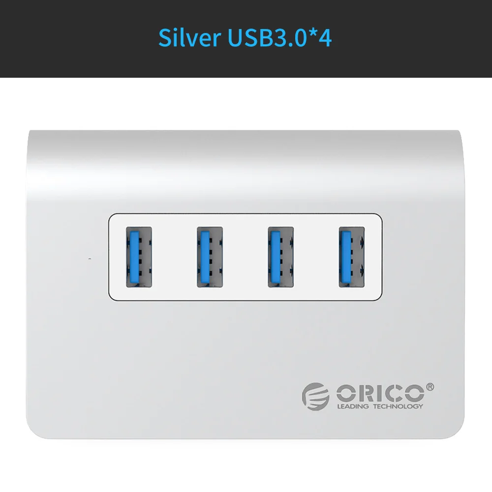 Silver 4 Port USB3.0 ORICO Mac дизайн мини высокое качество Высокоскоростной Алюминиевый 4 порта USB 3,0 концентратор(M3H4-V1-SV - Цвет: Silver 4 Port USB3.0