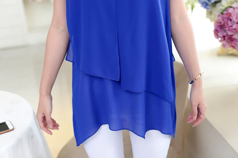 Женские повседневные рубашки топ Мода 2017 Летний стиль короткий рукав шифоновая