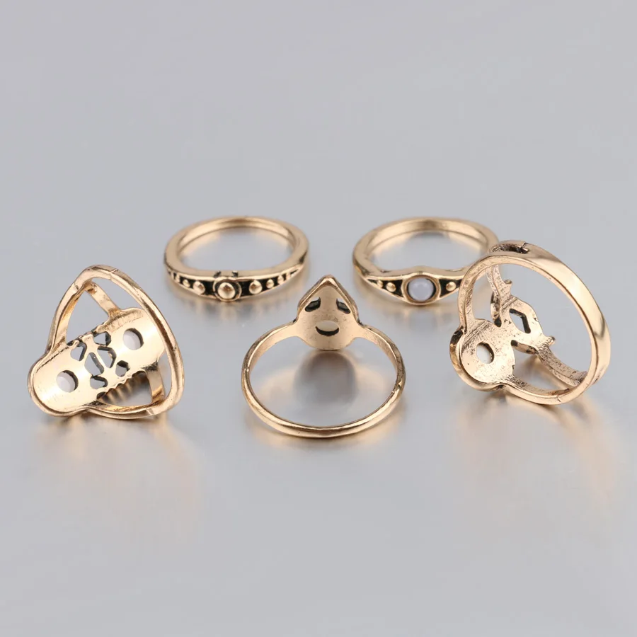 Лидер продаж 2017 модные кольца миди в старинном золотом цвете 5 шт./компл. 7 цветов