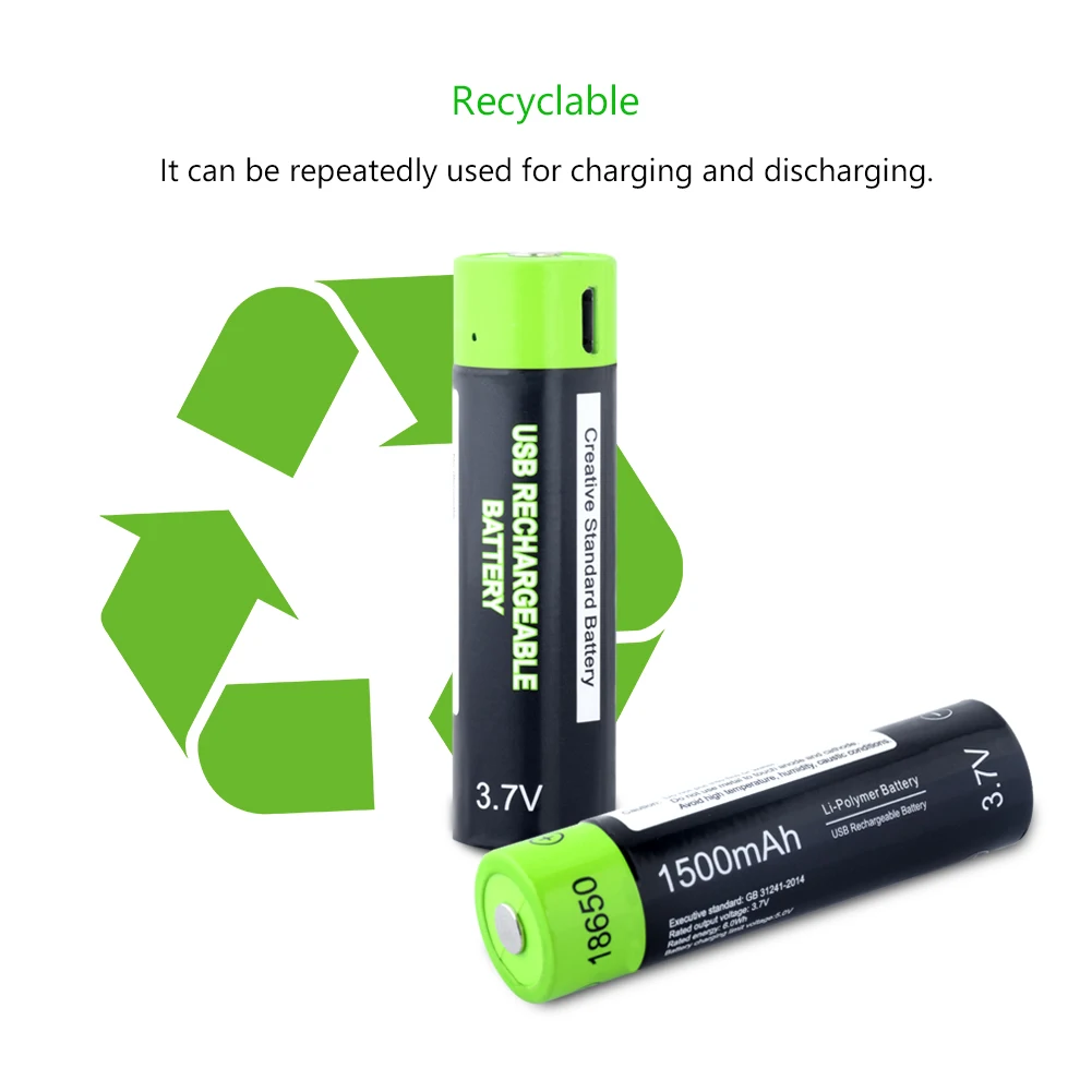 18650USB аккумуляторная батарея 3,7 V 1500mAh батарея микро usb зарядка игрушки пульт дистанционного управления литий-полимерный аккумулятор